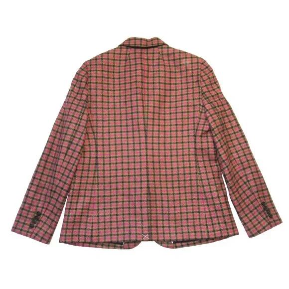 NWT J.Crew Parke Blazer in Pink Mustard Houndstooth English Moon Wool Jacket 12